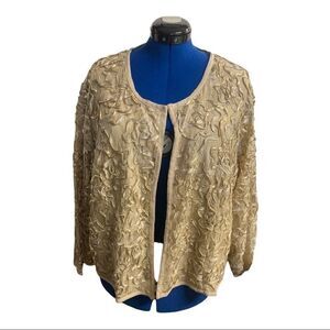 CATO Woman,Gold Jacket,Size 26/28W, fully lined,3/4 length sleeves New with tags